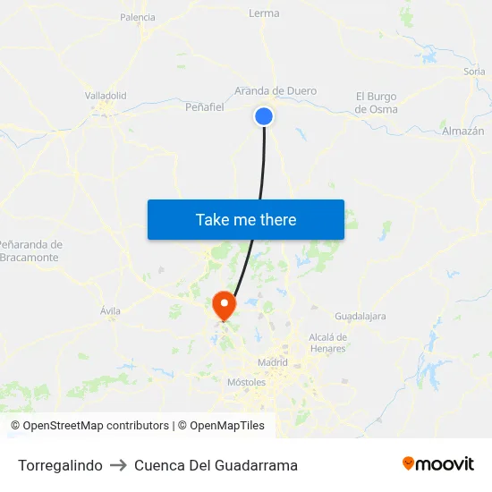 Torregalindo to Cuenca Del Guadarrama map