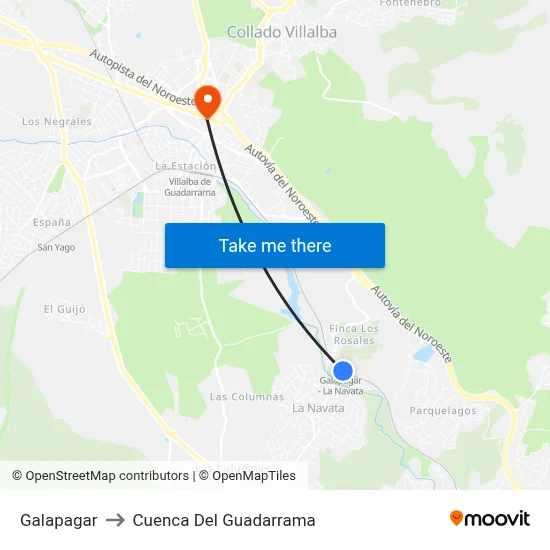 Galapagar to Cuenca Del Guadarrama map