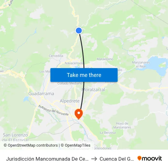 Jurisdicción Mancomunada De Cerdedilla Y Navacerrada to Cuenca Del Guadarrama map