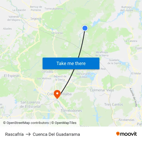 Rascafría to Cuenca Del Guadarrama map
