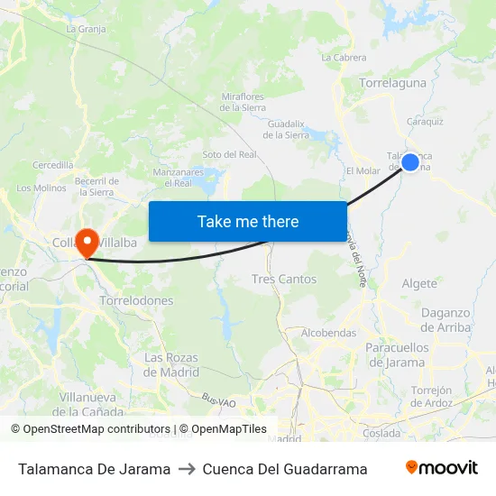 Talamanca De Jarama to Cuenca Del Guadarrama map