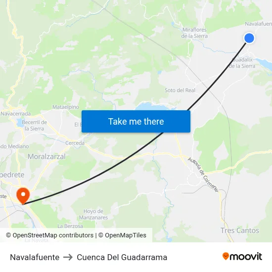 Navalafuente to Cuenca Del Guadarrama map