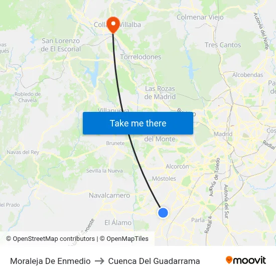 Moraleja De Enmedio to Cuenca Del Guadarrama map