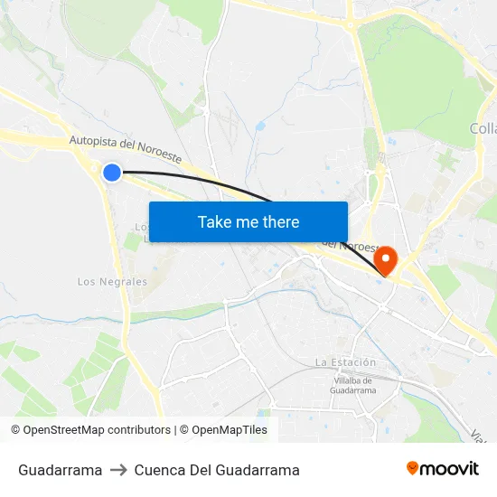 Guadarrama to Cuenca Del Guadarrama map