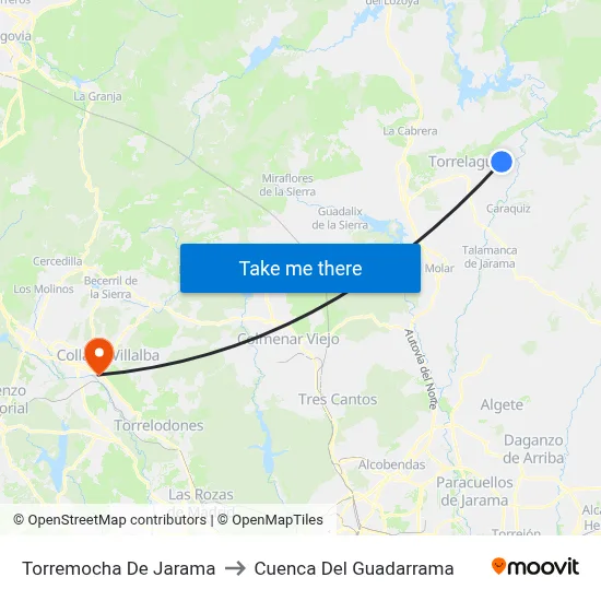 Torremocha De Jarama to Cuenca Del Guadarrama map