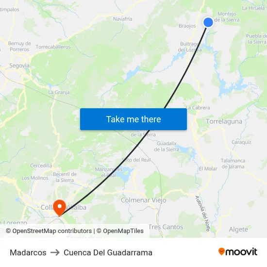 Madarcos to Cuenca Del Guadarrama map