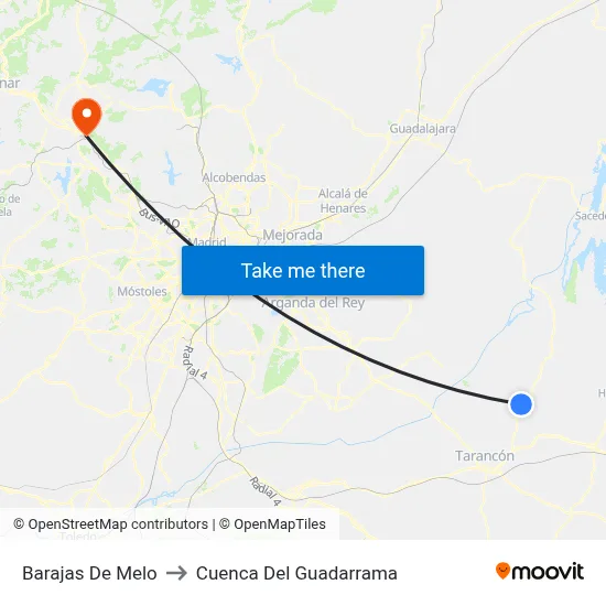 Barajas De Melo to Cuenca Del Guadarrama map
