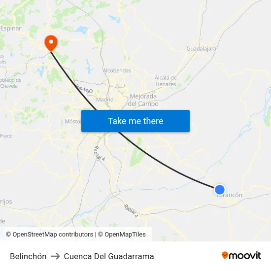 Belinchón to Cuenca Del Guadarrama map
