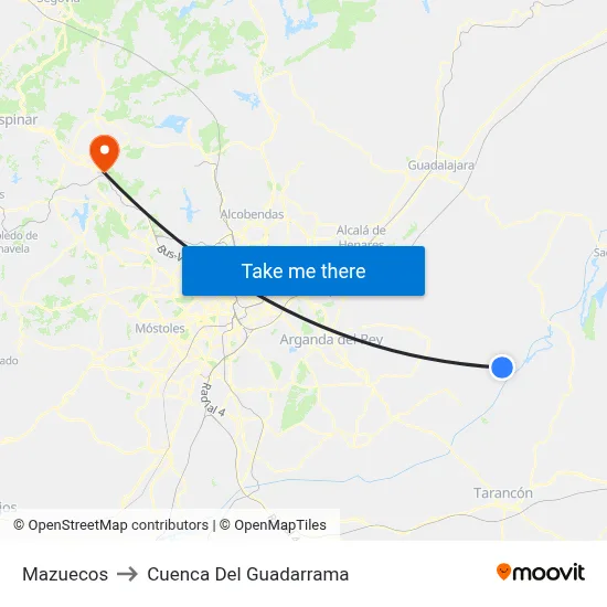 Mazuecos to Cuenca Del Guadarrama map