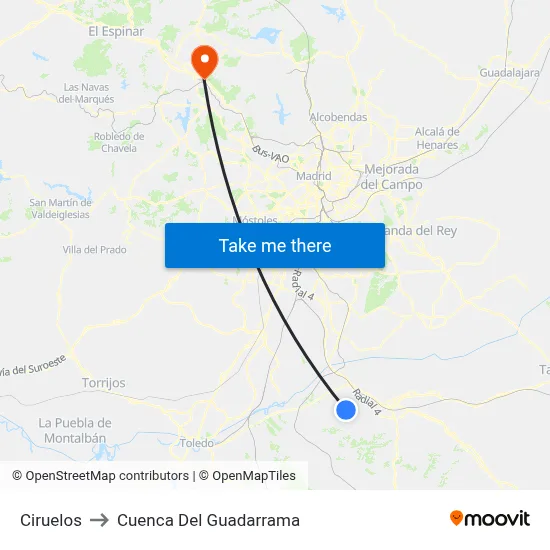 Ciruelos to Cuenca Del Guadarrama map