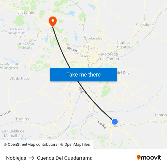 Noblejas to Cuenca Del Guadarrama map