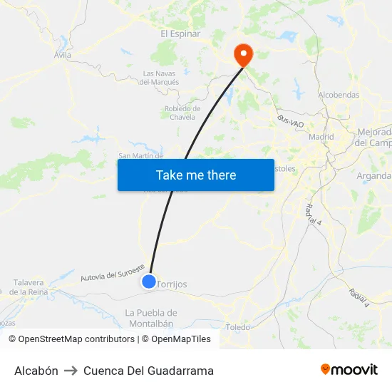Alcabón to Cuenca Del Guadarrama map