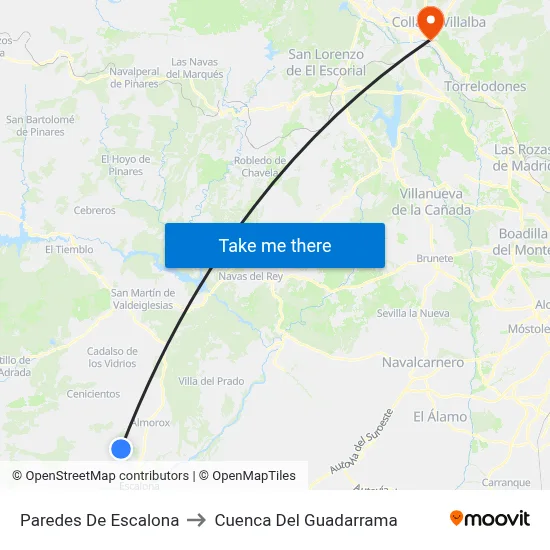Paredes De Escalona to Cuenca Del Guadarrama map