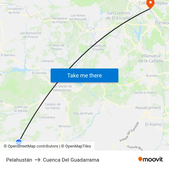 Pelahustán to Cuenca Del Guadarrama map
