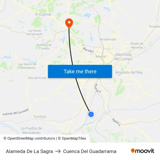 Alameda De La Sagra to Cuenca Del Guadarrama map