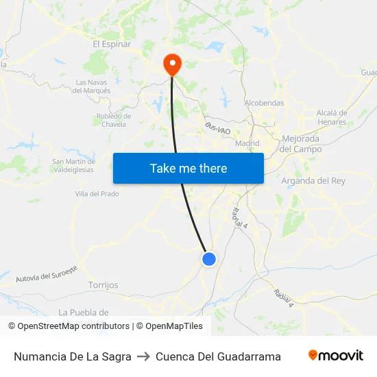 Numancia De La Sagra to Cuenca Del Guadarrama map