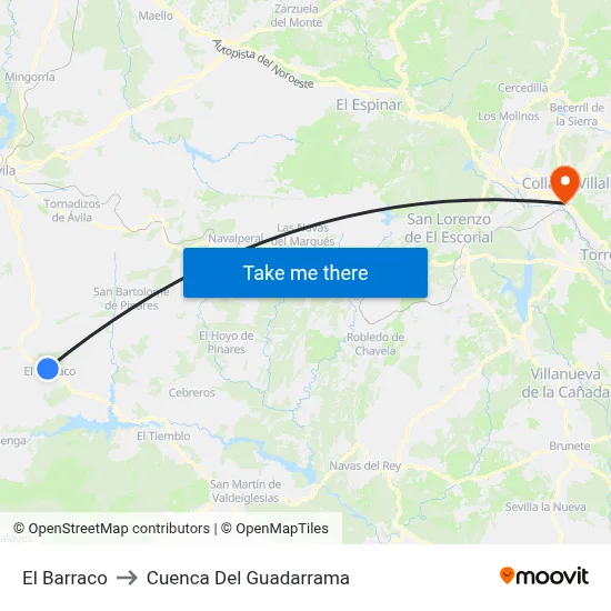 El Barraco to Cuenca Del Guadarrama map