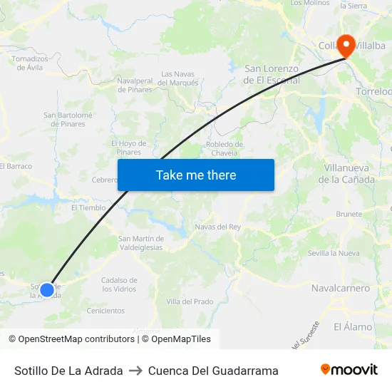 Sotillo De La Adrada to Cuenca Del Guadarrama map