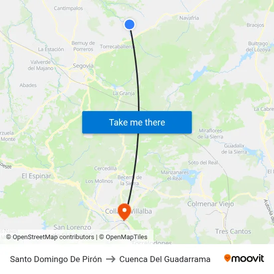 Santo Domingo De Pirón to Cuenca Del Guadarrama map