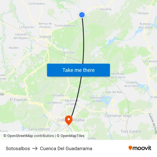 Sotosalbos to Cuenca Del Guadarrama map