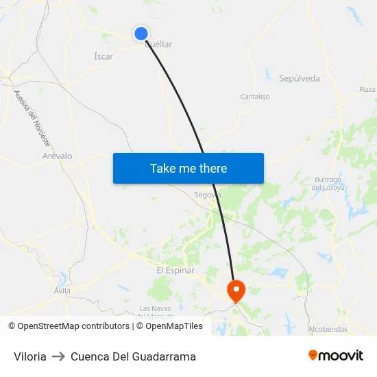 Viloria to Cuenca Del Guadarrama map