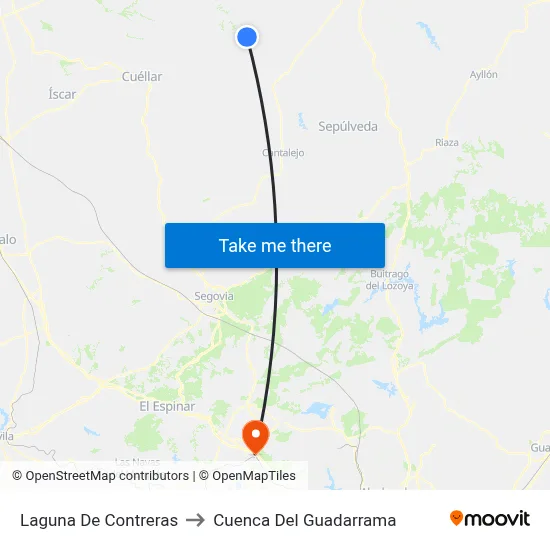 Laguna De Contreras to Cuenca Del Guadarrama map