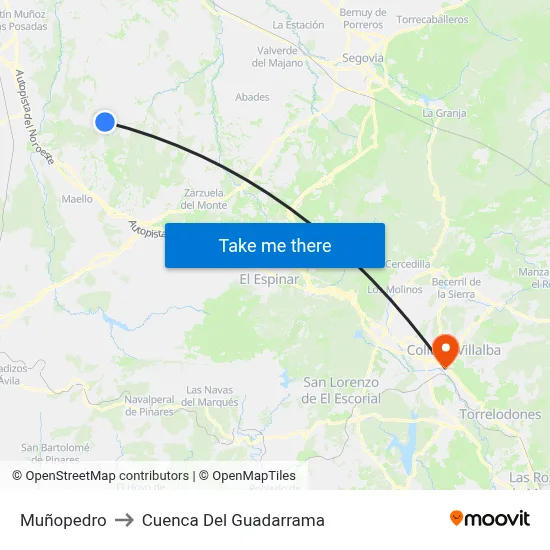 Muñopedro to Cuenca Del Guadarrama map