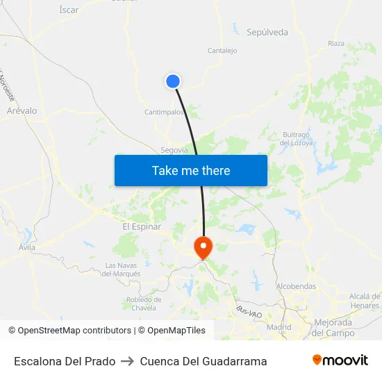 Escalona Del Prado to Cuenca Del Guadarrama map