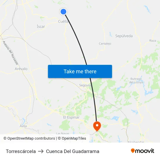 Torrescárcela to Cuenca Del Guadarrama map