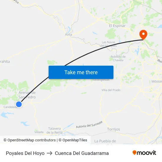 Poyales Del Hoyo to Cuenca Del Guadarrama map
