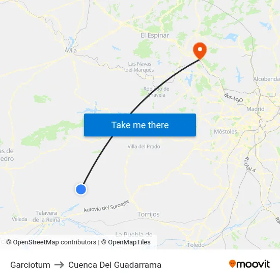 Garciotum to Cuenca Del Guadarrama map