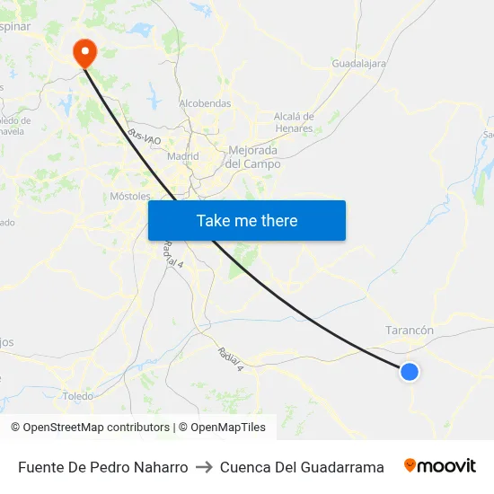 Fuente De Pedro Naharro to Cuenca Del Guadarrama map