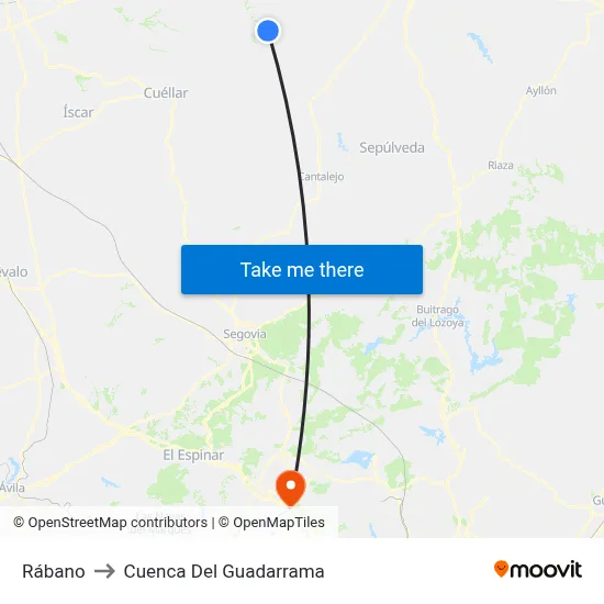 Rábano to Cuenca Del Guadarrama map
