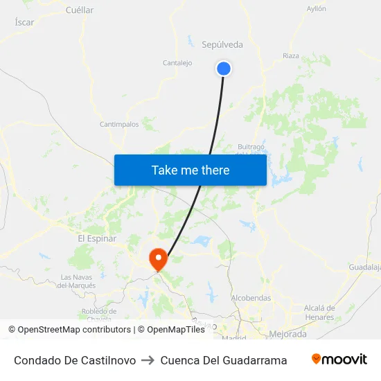 Condado De Castilnovo to Cuenca Del Guadarrama map