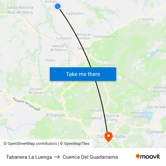 Tabanera La Luenga to Cuenca Del Guadarrama map