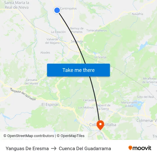 Yanguas De Eresma to Cuenca Del Guadarrama map