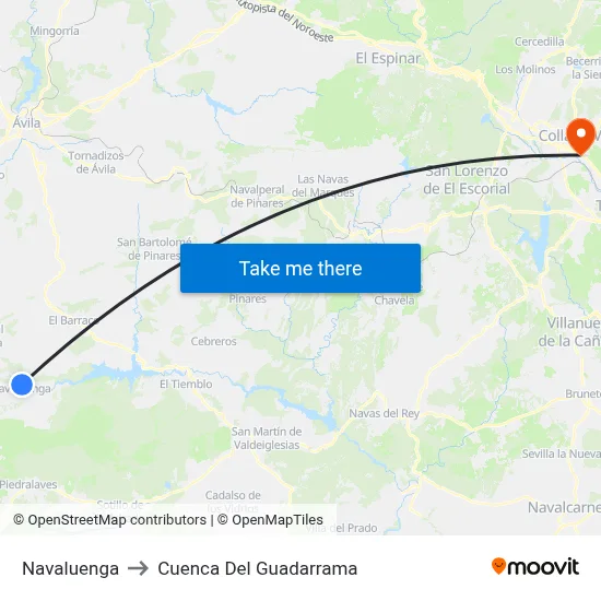 Navaluenga to Cuenca Del Guadarrama map
