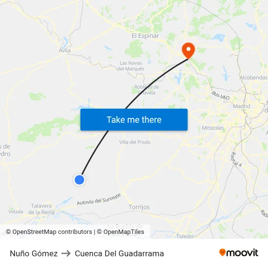 Nuño Gómez to Cuenca Del Guadarrama map