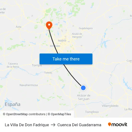 La Villa De Don Fadrique to Cuenca Del Guadarrama map