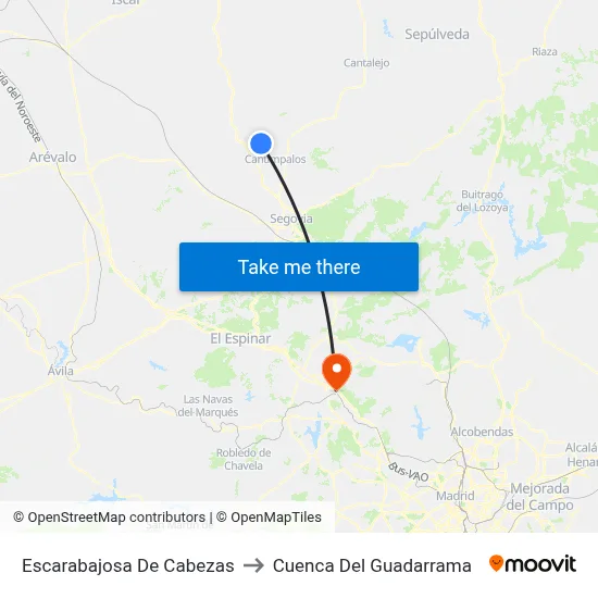 Escarabajosa De Cabezas to Cuenca Del Guadarrama map