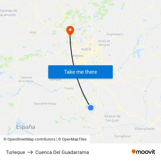 Turleque to Cuenca Del Guadarrama map