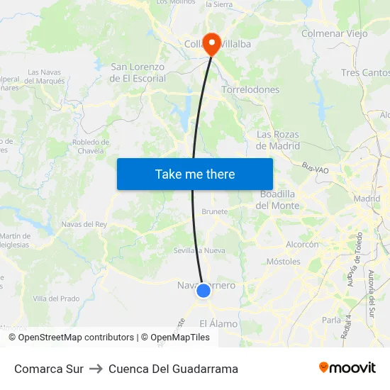 Comarca Sur to Cuenca Del Guadarrama map