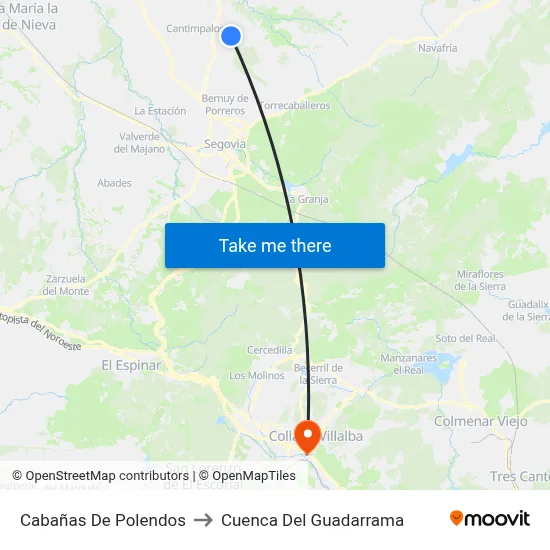 Cabañas De Polendos to Cuenca Del Guadarrama map