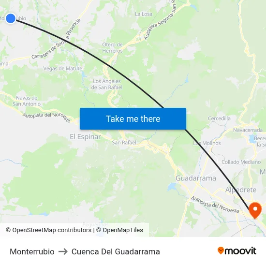 Monterrubio to Cuenca Del Guadarrama map