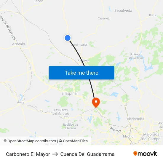 Carbonero El Mayor to Cuenca Del Guadarrama map