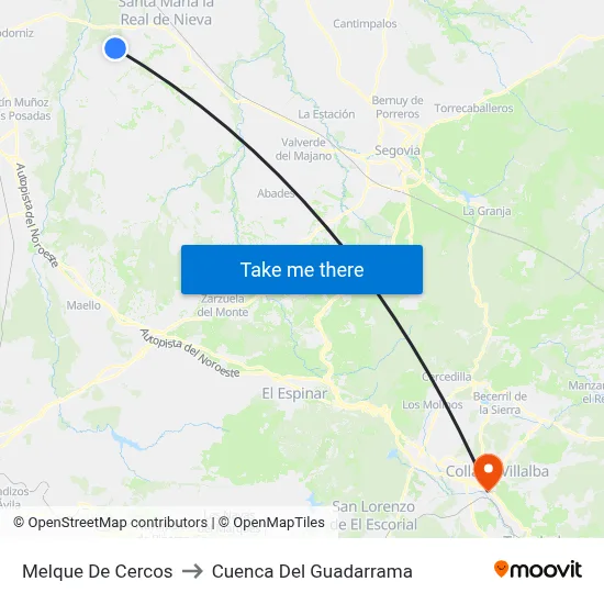 Melque De Cercos to Cuenca Del Guadarrama map