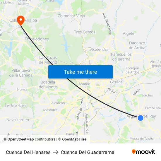 Cuenca Del Henares to Cuenca Del Guadarrama map