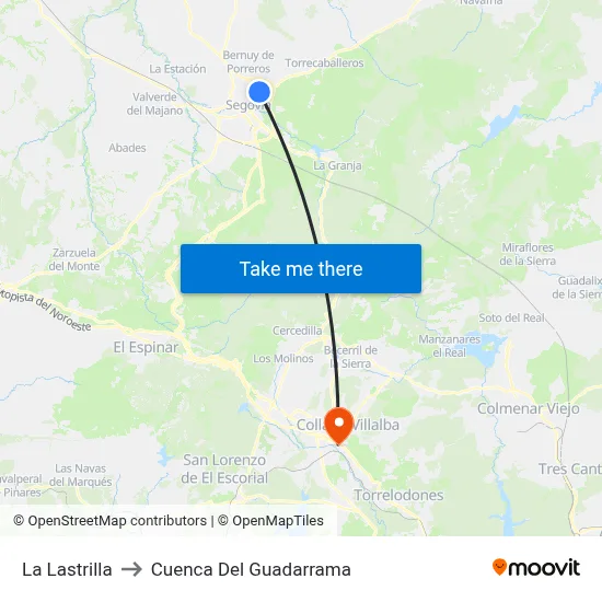 La Lastrilla to Cuenca Del Guadarrama map