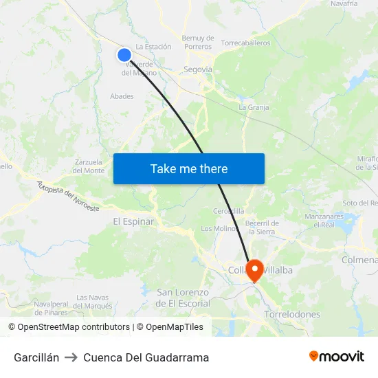 Garcillán to Cuenca Del Guadarrama map