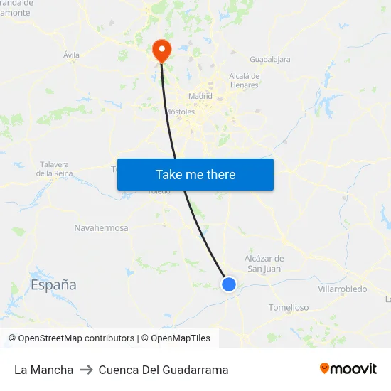 La Mancha to Cuenca Del Guadarrama map